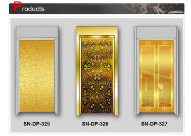 Placas de oro cóncavas de la puerta del acero inoxidable de la decoración de la cabina del elevador