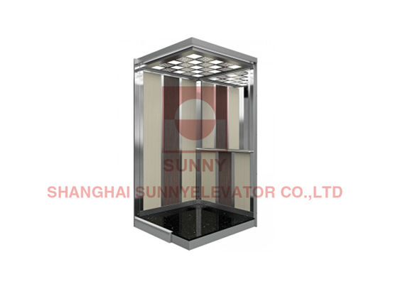 Cabina antibacteriana del elevador del pasajero del piso del PVC con las paredes galvanizadas 1.5m m