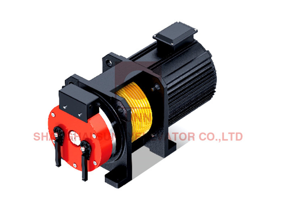 450 - 1350 kg Máquina de tracción sin engranajes con 2: 1 cuerda IP41 16 polos y DC110v Vol de freno