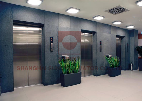 Puerta de la cabina del ascensor de apertura central de 2 paneles - Diseño de deslizamiento suave en acero / vidrio