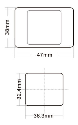 Botón de empuje de ascensor de pasajeros con caracteres de plástico transparentes y tamaño 38 * 47 mm - Partes de repuesto de ascensor certificadas ISO9001